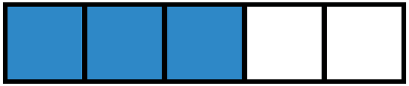 Blue Rectangle Fraction 3:5