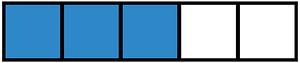 Blue Rectangle Fraction 3:5