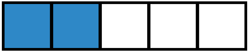 Blue Rectangle Fraction 2:5