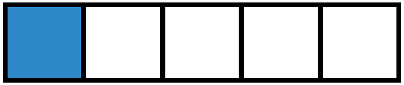 Blue Rectangle Fraction 1:5