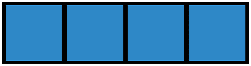 Blue Rectangle Fraction 4:4