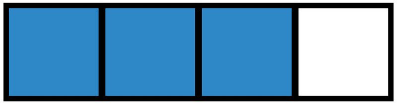 Blue Rectangle Fraction 3:4