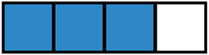 Blue Rectangle Fraction 3:4