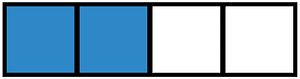 Blue Rectangle Fraction 2:4