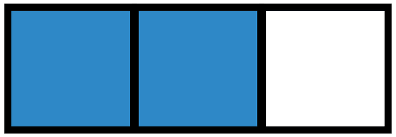 Blue Rectangle Fraction 2:3