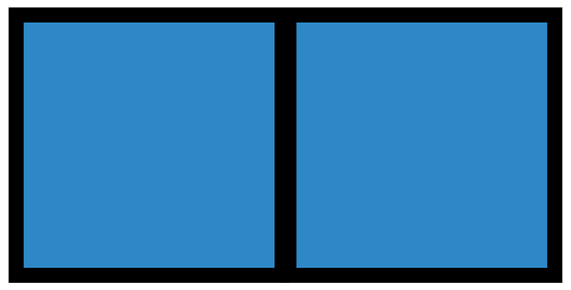 Blue Rectangle Fraction 2:2