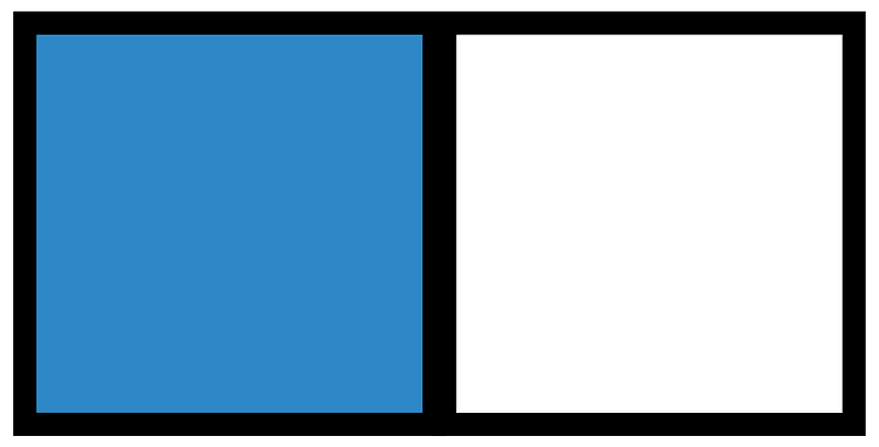 Blue Rectangle Fraction 1:2