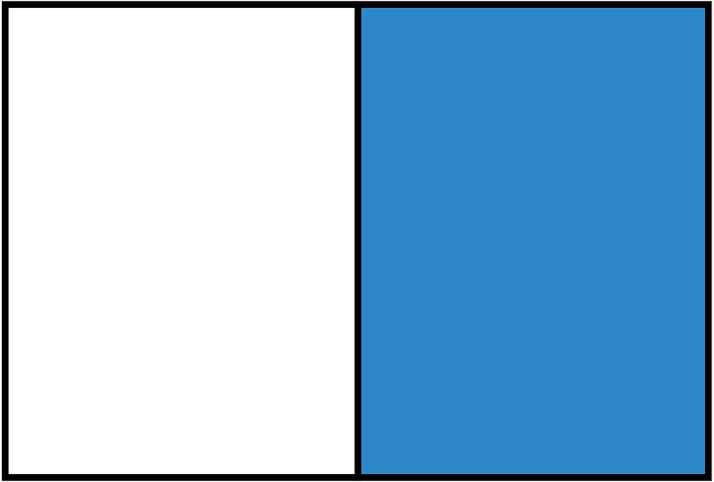 Blue Rectangle Fraction 1:2