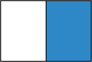Blue Rectangle Fraction 1:2