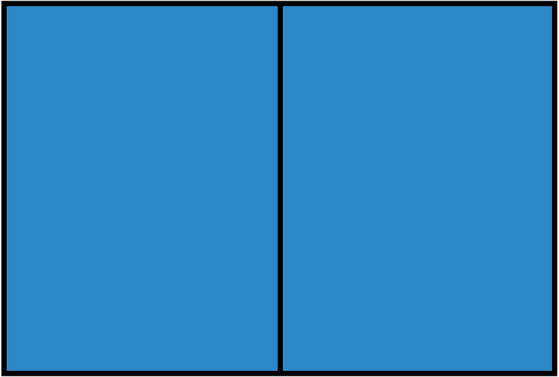 Blue Rectangle Fraction 2:2