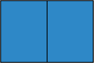 Blue Rectangle Fraction 2:2