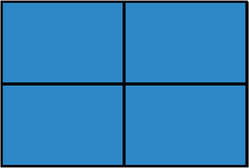Blue Rectangle Fraction 4:4