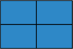 Blue Rectangle Fraction 4:4