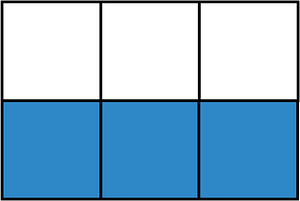 Blue Rectangle Fraction 3:6