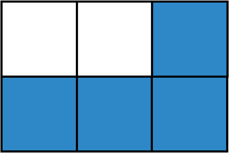 Blue Rectangle Fraction 4:6