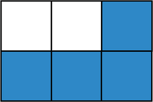 Blue Rectangle Fraction 4:6