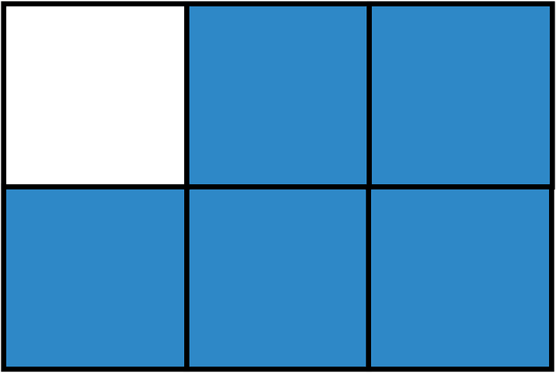 Blue Rectangle Fraction 5:6