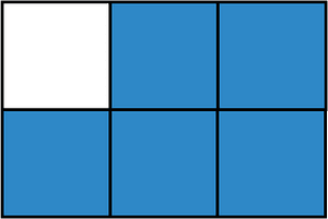 Blue Rectangle Fraction 5:6