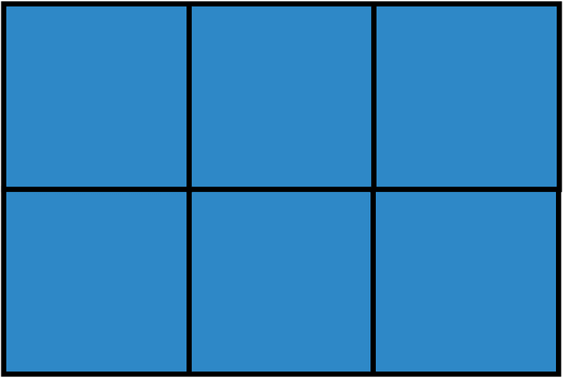 Blue Rectangle Fraction 6:6