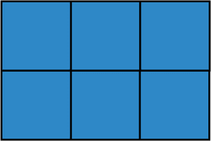 Blue Rectangle Fraction 6:6
