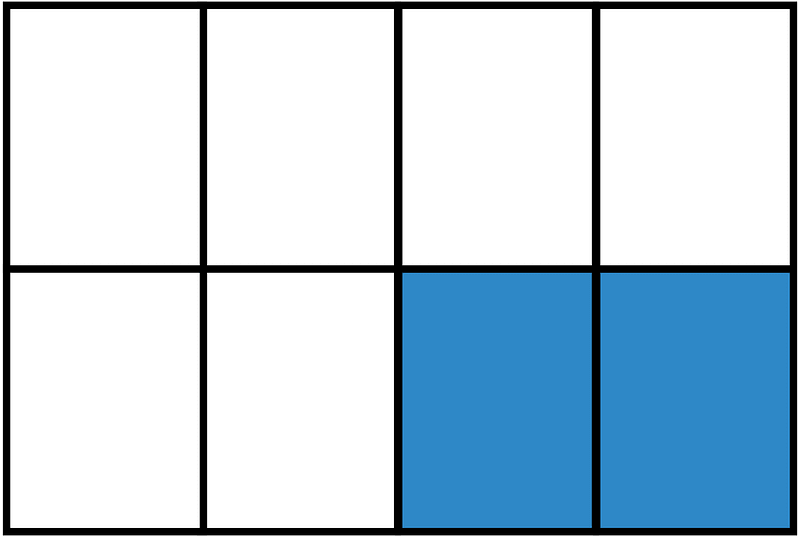 Blue Rectangle Fraction 2:8