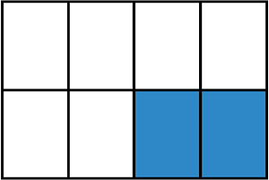 Blue Rectangle Fraction 2:8