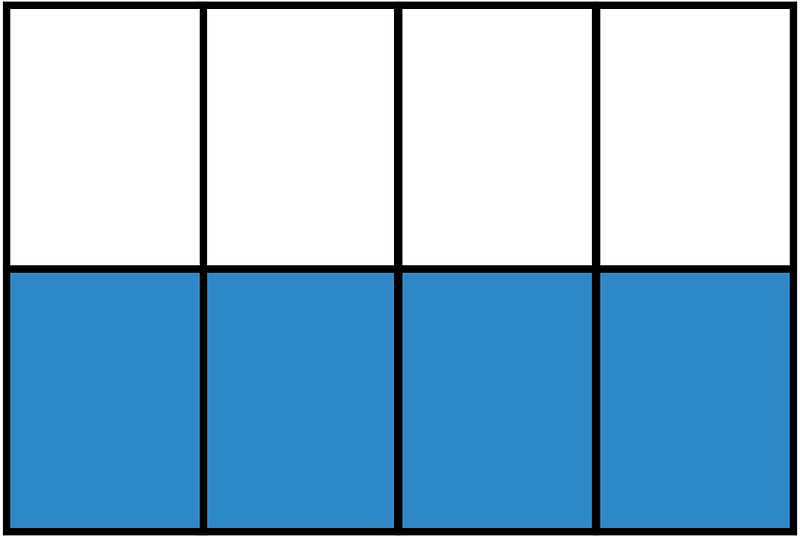 Blue Rectangle Fraction 4:8