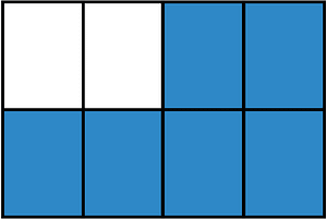 Blue Rectangle Fraction 6:8