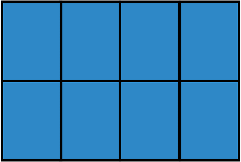 Blue Rectangle Fraction 8:8