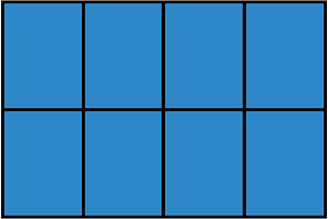 Blue Rectangle Fraction 8:8