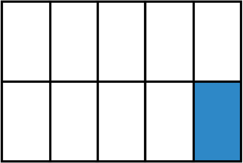 Blue Rectangle Fraction 1:10