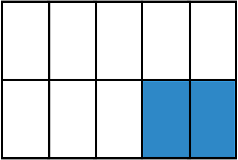 Blue Rectangle Fraction 2:10