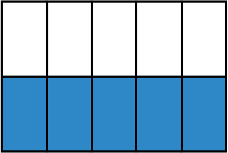 Blue Rectangle Fraction 5:10