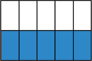 Blue Rectangle Fraction 5:10