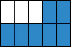Blue Rectangle Fraction 7:10
