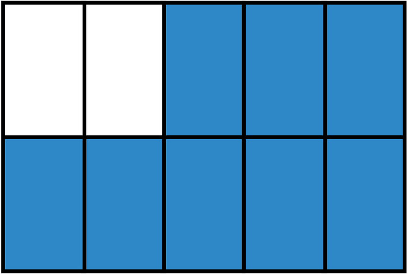 Blue Rectangle Fraction 8:10