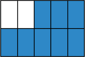 Blue Rectangle Fraction 8:10