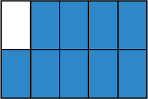 Blue Rectangle Fraction 9:10