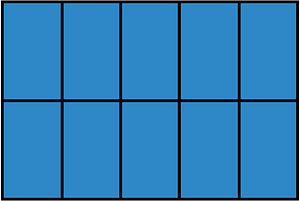Blue Rectangle Fraction 10:10