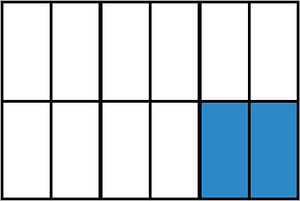 Blue Rectangle Fraction 2:12