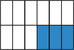 Blue Rectangle Fraction 3:12