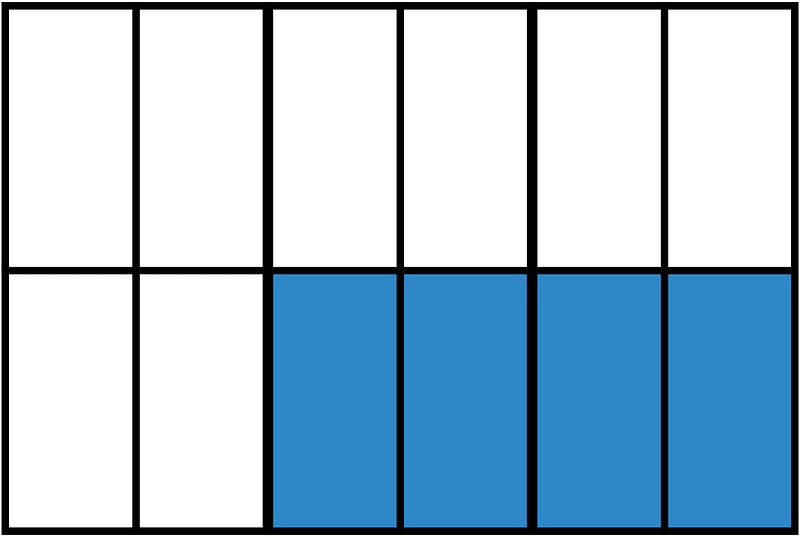 Blue Rectangle Fraction 4:12