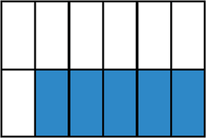 Blue Rectangle Fraction 5:12