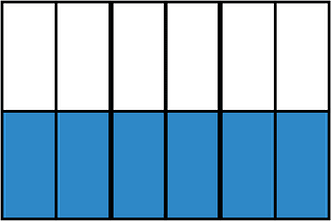 Blue Rectangle Fraction 6:12