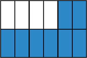 Blue Rectangle Fraction 8:12