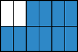 Blue Rectangle Fraction 10:12