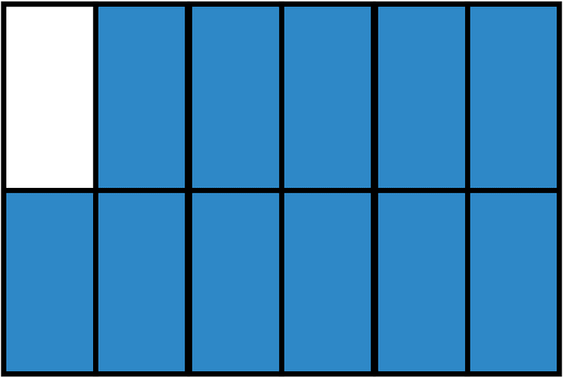 Blue Rectangle Fraction 11:12
