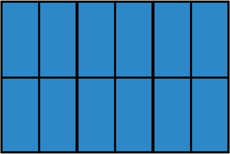 Blue Rectangle Fraction 12:12