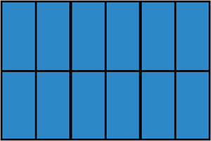 Blue Rectangle Fraction 12:12