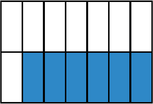 Blue Rectangle Fraction 6:14